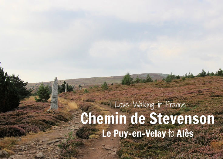 Exposed, open walking path on the GR 70 Chemin de Stevenson, France