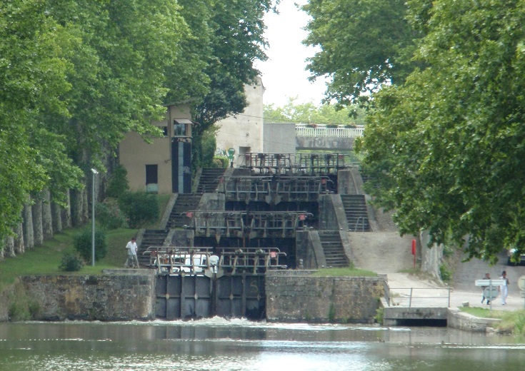 Écluses de Saint-Roch, Castelnaudary, Midi Canal, France